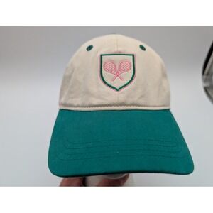 Frasier Sterling Sport Tennis Racket Logo Baseball Cap Cream Green Adjustable